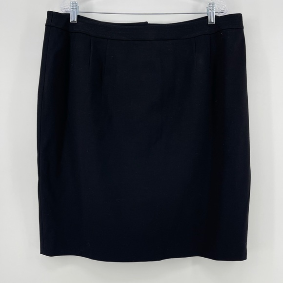 Talbots Italian Fabric Button Front Ponte Knit Black Pencil Skirt, Women's 20 - Picture 4 of 6